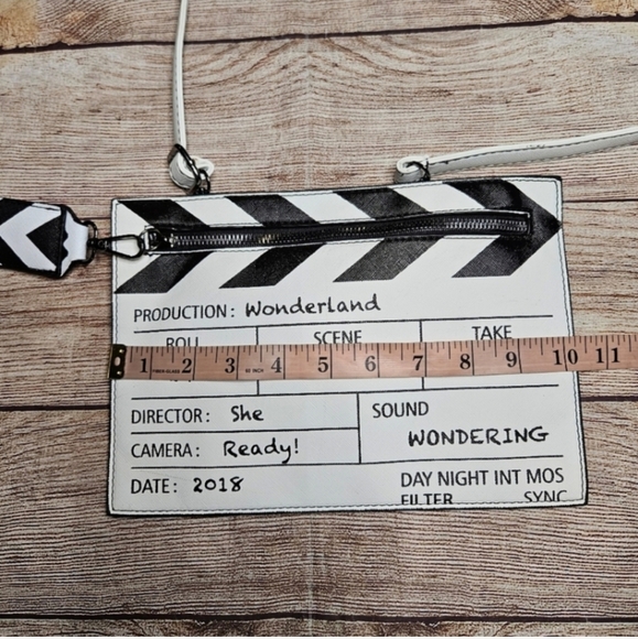 Movie Table Clapper Board Shoulder Bag Scene Film Zipper Handbag clutch Bag - Picture 5 of 8